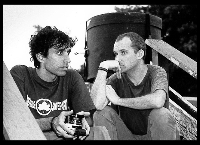 GEF and Ian MacKaye at Fort Reno in Washington DC, 1994 <br />Photograph by Kurt Sayenga